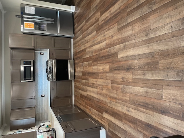 Disinfected break-room countertop and coffee station